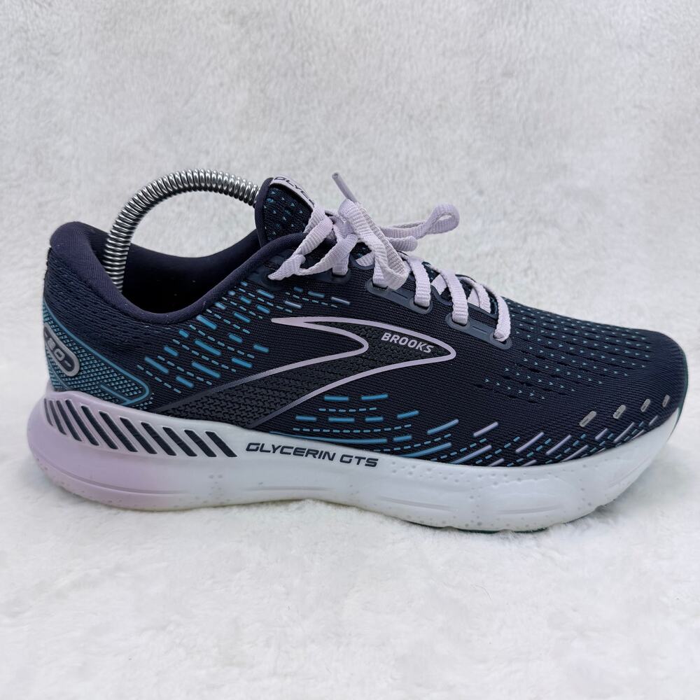 Brooks Glycerin GTS 20 Womens Running Shoes Blue Purple Size 9.5 D Wide